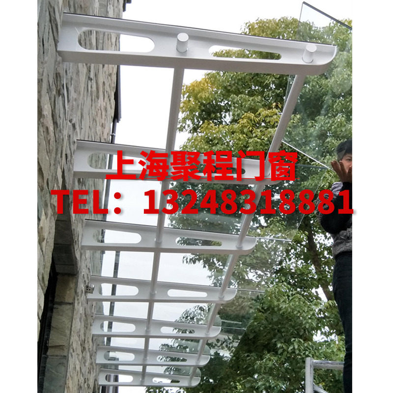 上海江浙透明顶夹胶玻璃雨棚车棚钢结构阳光房定制别墅阳台棚露台