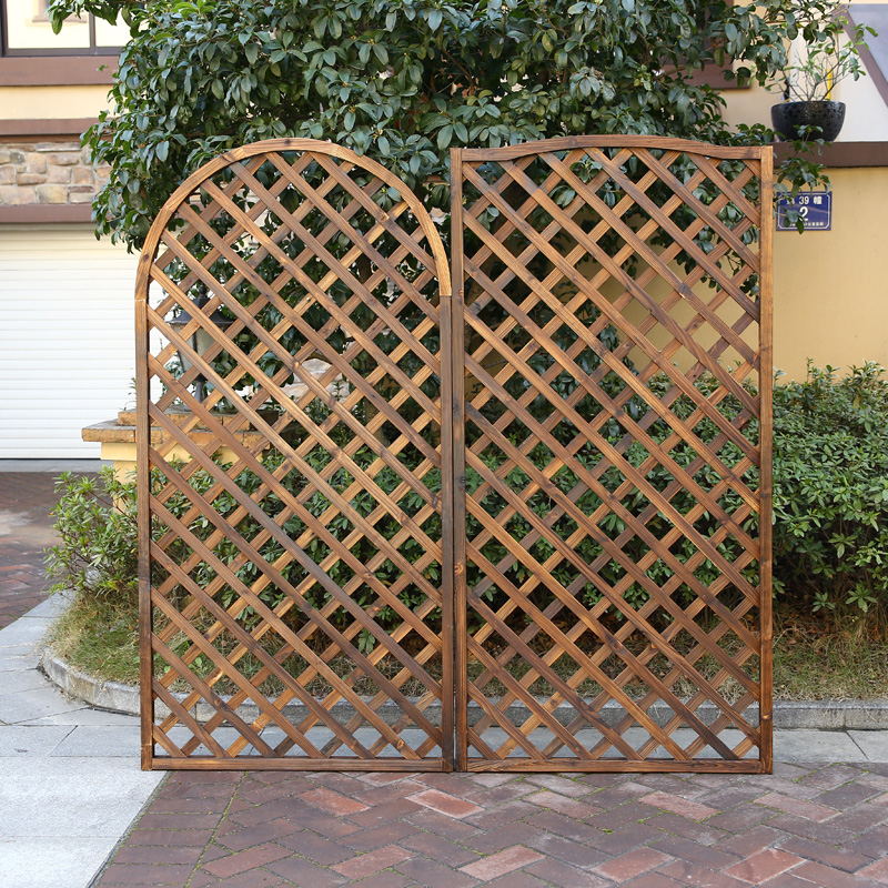 栅栏 防腐木网格户外实木围栏落地装饰网片护栏木篱笆爬藤架加厚