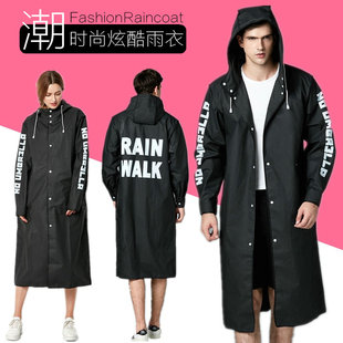 潮流炫酷情侣雨衣超长女生韩版中长款风衣男士帅气披风个性雨披