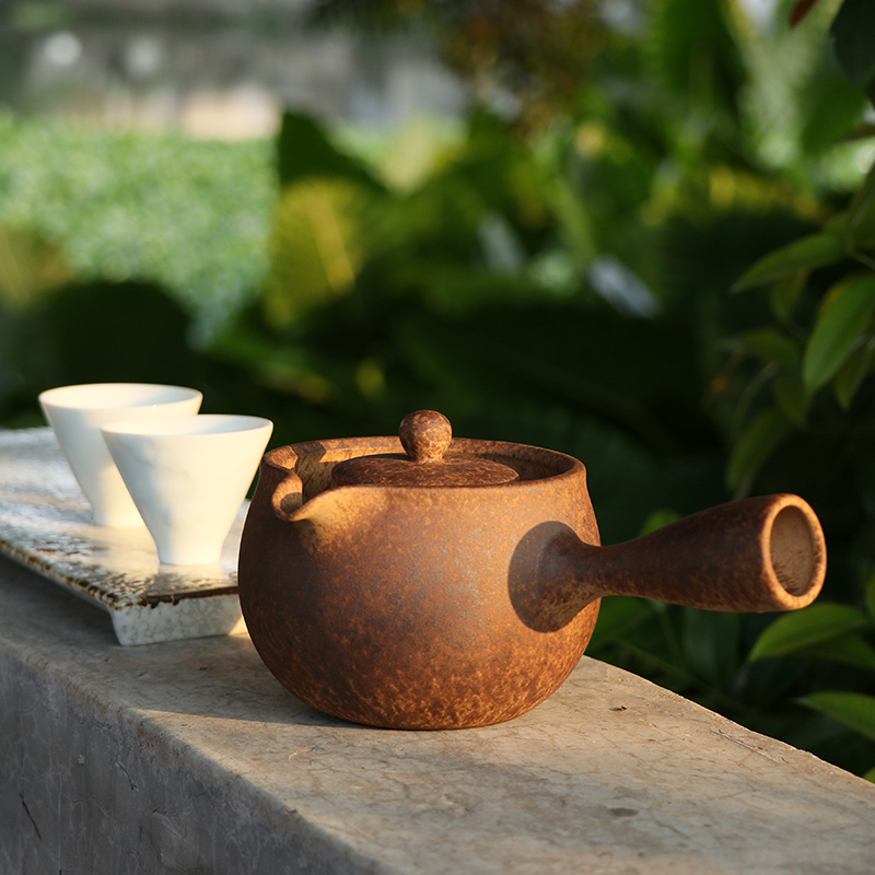 陶瓷煮茶器小青柑煮茶壶侧把壶黑茶煮茶炉专用功夫茶具加热泡茶壶