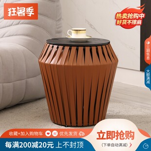 沙发边几边柜可储物小圆桌客厅角几阳台矮凳设计师床头柜梳妆凳子
