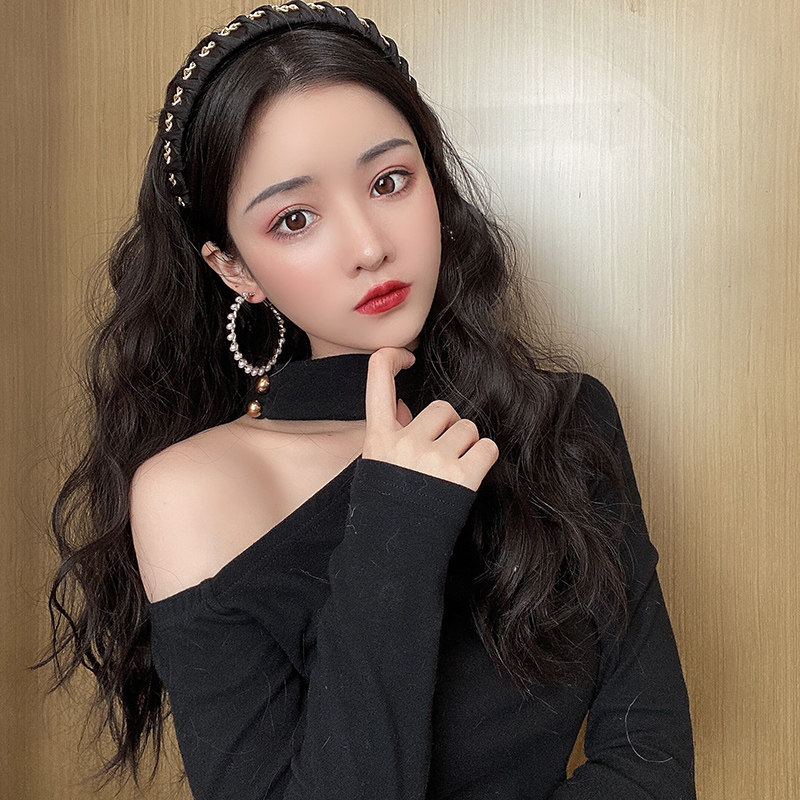 可拆卸发箍假发女半头套大波浪气质水波纹自然无痕长卷发全头套