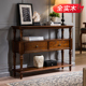 美式 实木玄关柜轻奢玄关桌客厅沙发后背柜长条靠山入户隔断储物柜