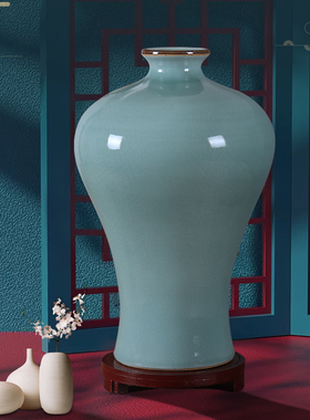 景德镇仿古官窑中式陶瓷器花瓶裂纹釉工艺装饰品客厅玄关桌面摆件