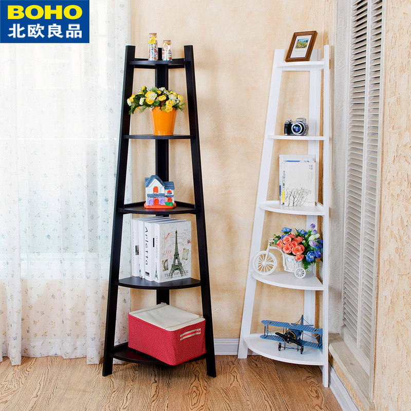 五层转角架角落架房间置物架客厅卧室梯形墙角花架三角书架装饰架