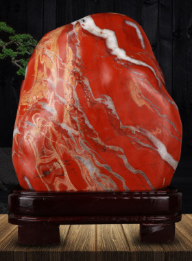 精选启跃红碧玉原石摆件天然南非鸡血石观赏石奇石客厅办公室风水