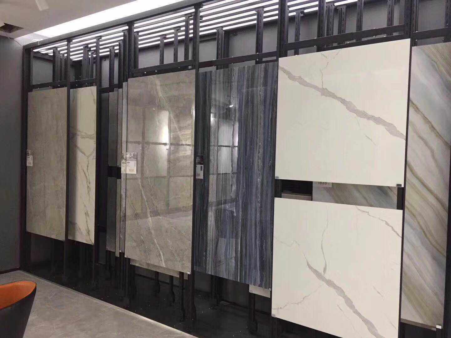 瓷砖展架推拉冲孔可调节陶瓷架子轨道挂架地砖样品石材样板展示架