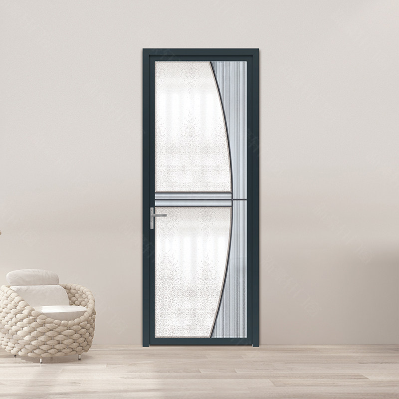 优选新豪轩门窗45平开门铝合金浴室卧室室内隔断隔音玻璃门窄边卫