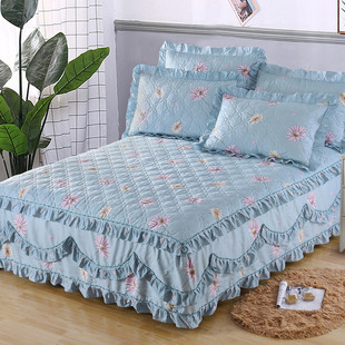 优选全棉加厚夹棉床裙式 床套单件防滑床罩保护套防尘罩1.5m1.8米