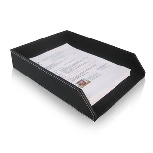 优选商务文件收纳盘A4文件收纳 文件架 皮革办公室资料存放盒桌面