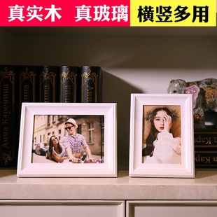 12寸白色欧式 实木相框摆台儿童宝宝结婚纱照片画框木相框