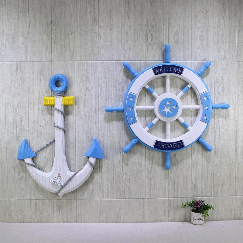 地中海装饰船舵挂件船锚壁饰挂饰海洋风格儿童房样板房间客厅墙饰,家居饰品,壁饰,淘宝优惠券,粉丝福利购,淘宝优惠卷