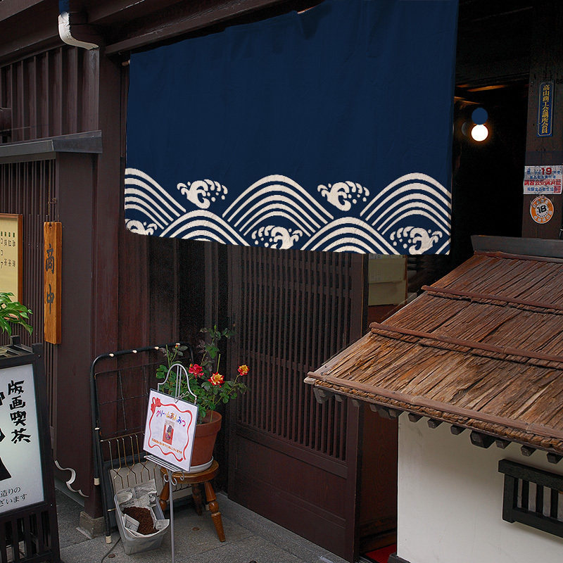 布艺门帘半帘日式挂帘餐厅门头短帘门店半截帘厨房布帘定