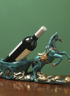 欧式马车红酒架摆件创意家居软装工艺品乔迁新居礼品客厅酒柜装饰