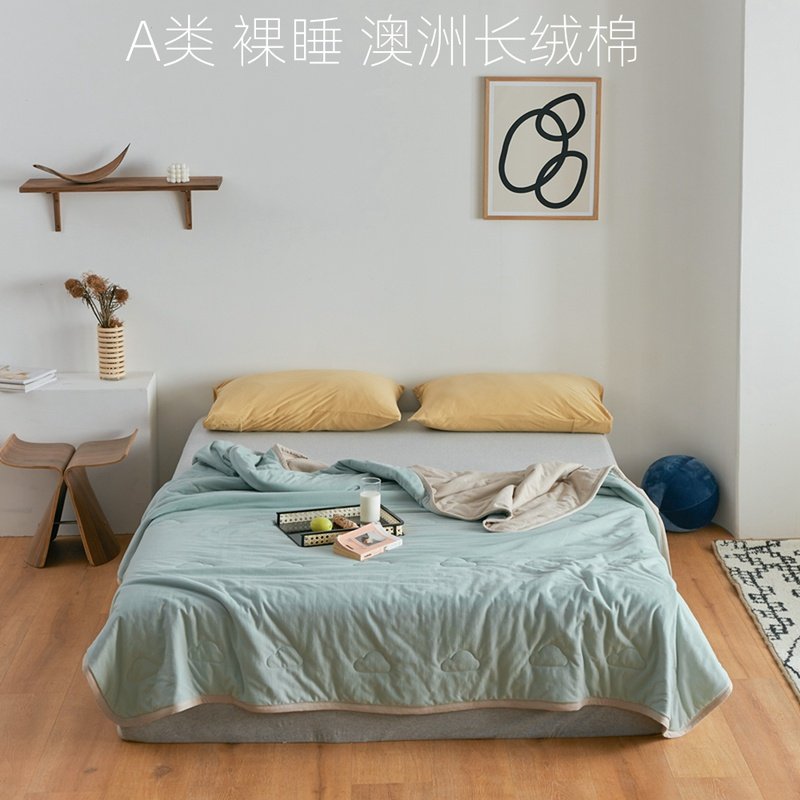 oohnoo夏凉被空调被薄款澳洲长绒棉儿童宝宝盖被A类可水洗夏被