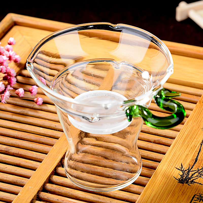 耐热玻璃纱网茶漏透明玻璃功夫茶具茶道配件滤茶器过滤网茶艺茶具