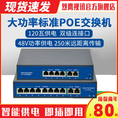 48V标准4口8口16口POE供电交换机千兆POE交换机四芯八芯网线供电