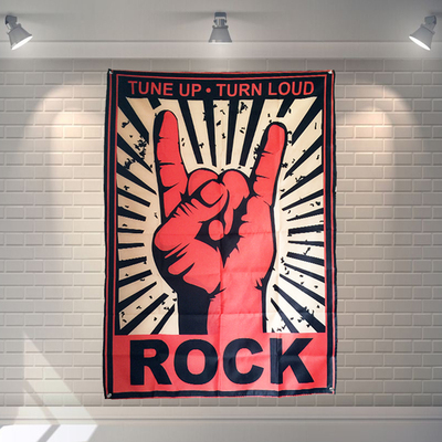 金属礼 ROCK 摇滚挂旗 酒吧装饰挂布大旗窗帘试衣间 星原旗帜