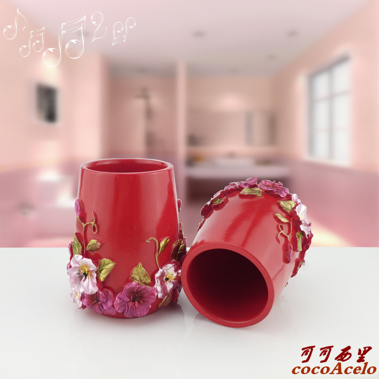 漱口杯创意情侣新婚欧式时t尚刷牙杯牙刷架树脂浴室洗漱杯套装牙