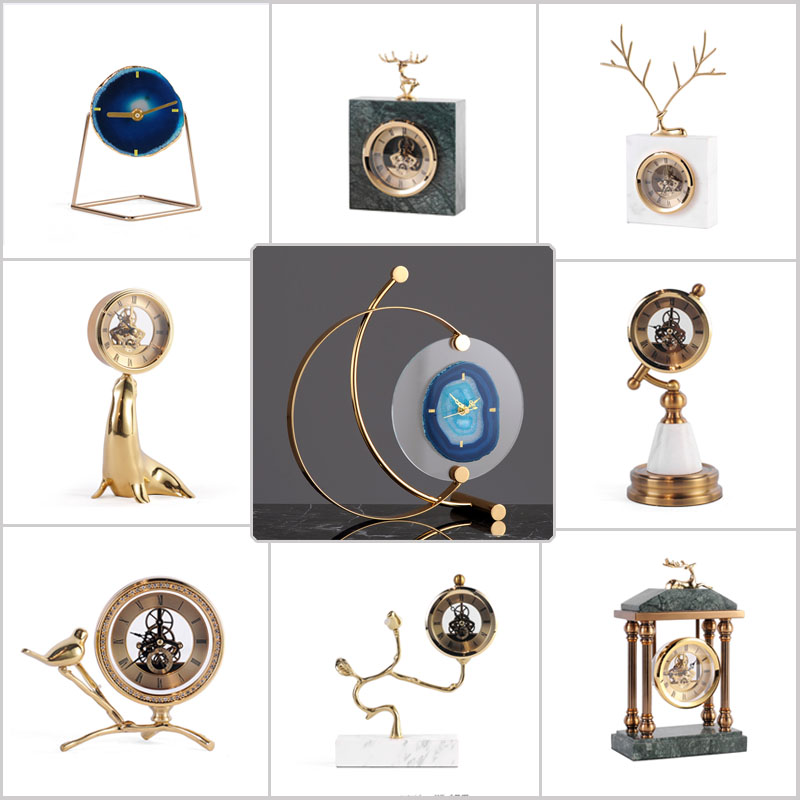 时钟装饰摆件欧式钟表座钟客厅书房台式电视柜摆钟办公室桌面坐钟