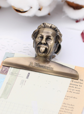 WEE R 手帐夹爱因斯坦夹子复古票据收纳夹金属手账装饰夹子