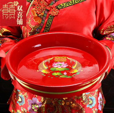 结婚用品大全敬酒托盘木质茶盘婚庆红喜壶陪嫁套装婚礼敬茶杯茶具