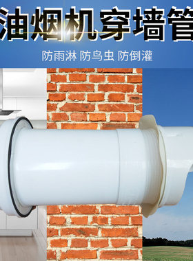 抽吸油烟机排烟管止逆阀烟道厨房外墙出风口穿墙玻璃防风雨罩风帽