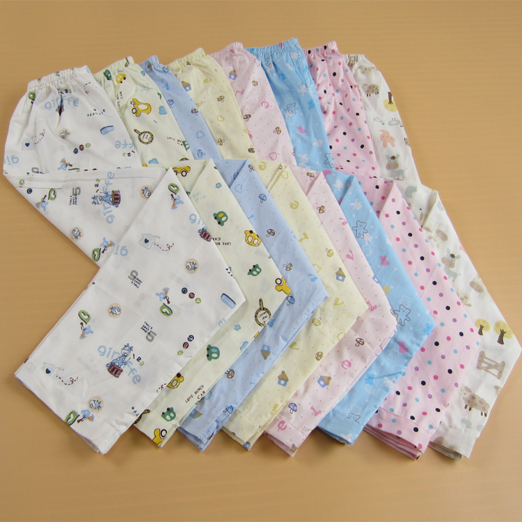 棉布男女儿童空调裤防蚊裤纯棉睡裤宝宝大童夏季梭织薄棉居家长裤