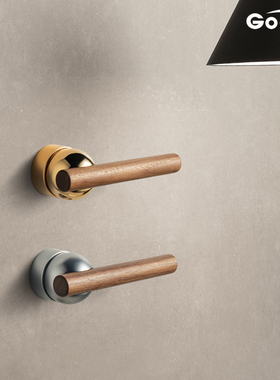 格奥琦象黑胡桃木门锁室内卧室静音门锁家用通用磁吸房门把手