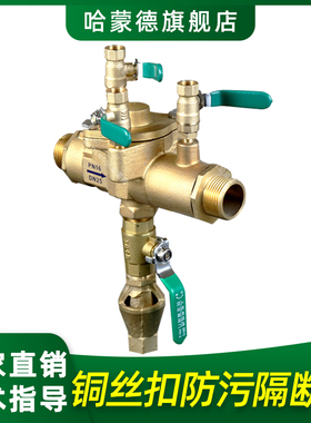 黄铜防污隔断阀DFQ2TX丝扣螺纹丝口倒流防止器DN15 20 25 32 40 5