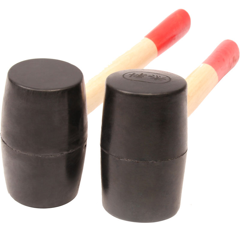 木柄平顶黑色无弹力橡胶锤橡皮锤 皮榔头 地板大理石瓷砖安装锤