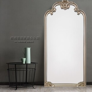 欧式 穿衣镜壁挂全身镜置地靠墙大镜衣帽间镜子定制玄关Z镜大厅挂