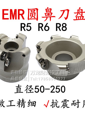 EMR数控铣刀盘R5 R6 R8端面铣刀盘EMRW圆鼻刀盘50 63 80 100 250