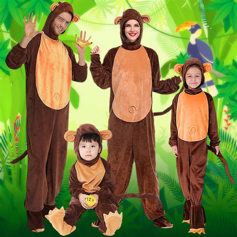 凯梩万圣节儿童节电影服装成人儿童E幼儿动物可爱猴子演出装扮服