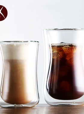 远岸双层c耐热玻璃杯网红水杯家用透明杯泡茶时尚小水杯防烫隔热