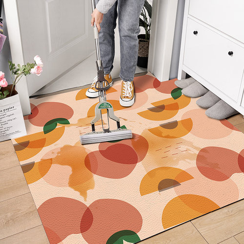 简约入户门厨房地垫进门脚垫满铺防滑家用防水PVC可擦洗皮革地毯