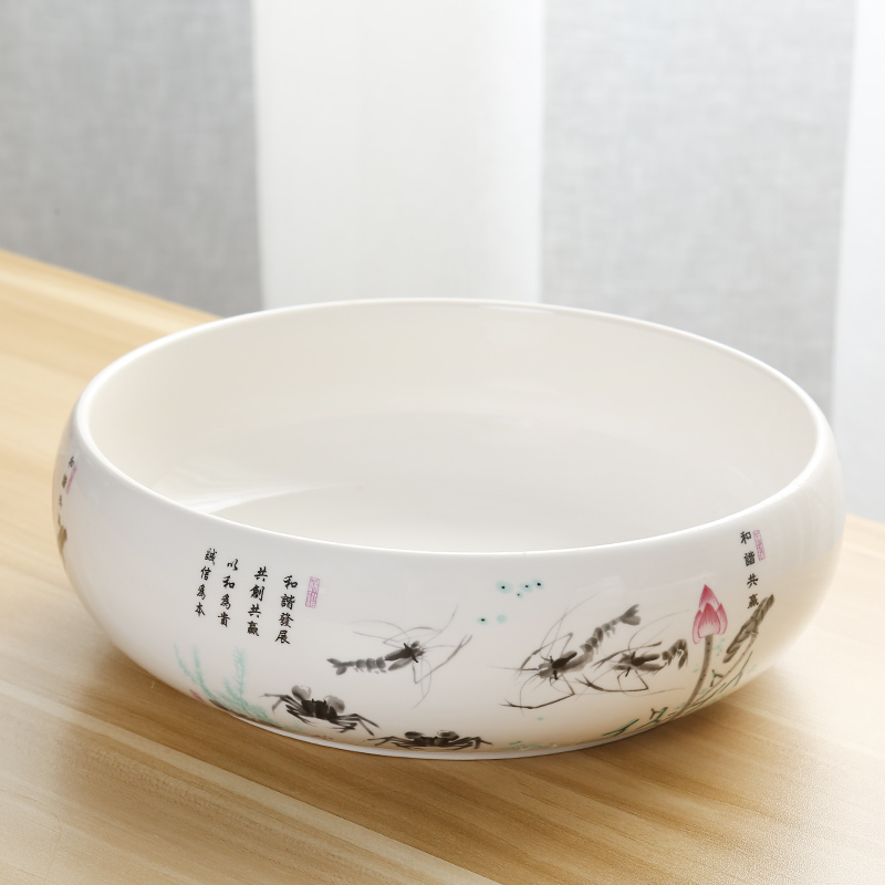 铜钱草花盆水养水仙睡莲碗莲无孔家用陶瓷特价清仓水培多肉特大号