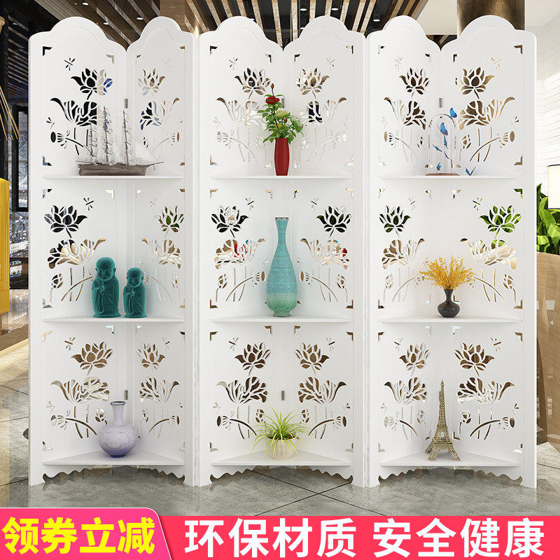 雕刻镂空屏风 隔断n 客厅简约现代玄关装饰置物屏风折屏卧室办公
