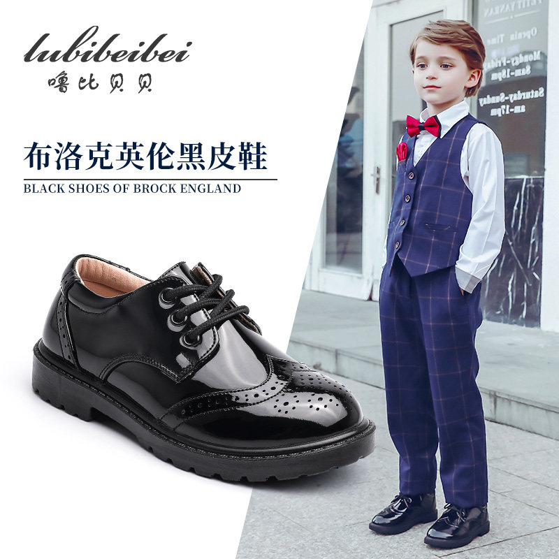 男童皮鞋2021新款男孩英伦童鞋学生儿童演出鞋小鞋子黑Z色夏季软