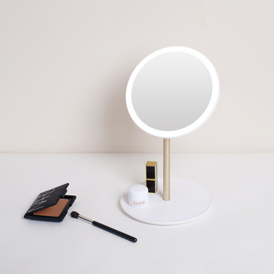 MUID随身镜带灯折叠桌面台式镜子led美妆镜宿舍充电化妆镜女便携