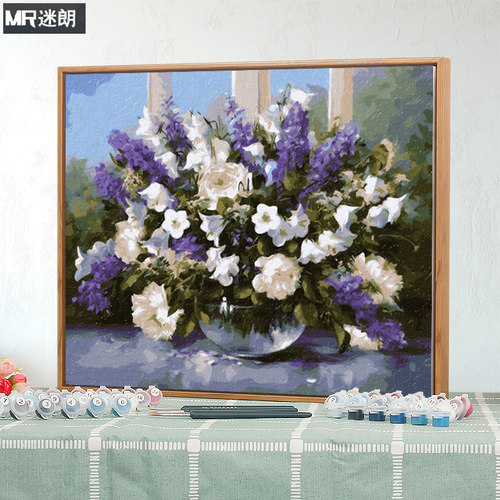 迷朗油画 卉风景客厅大幅数码手绘饰画 热恋