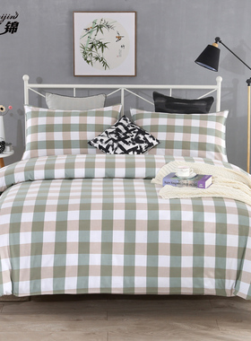 全棉色织老粗布被套单件 纯棉布加厚学生单人双人被罩1.5米1.8m床