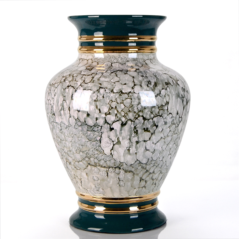 现代美式欧式轻奢客厅边几桌面装饰品大号插花瓶陶瓷花器摆件