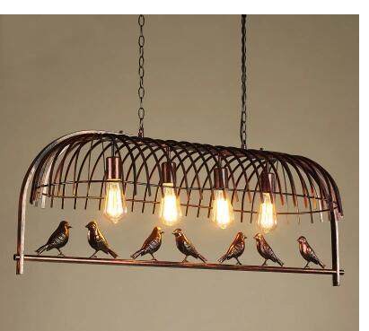 美式乡村吊灯工业风复古小鸟铁艺吊灯餐厅吧台咖啡厅简约LED灯具,家装灯饰光源,客厅吊灯,淘宝优惠券,粉丝福利购,淘宝优惠卷