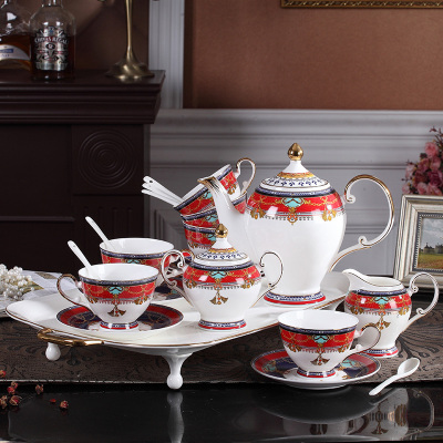 英式下午茶茶具套装茶具套装 家用 欧式骨瓷咖Q啡杯套装带托盘送