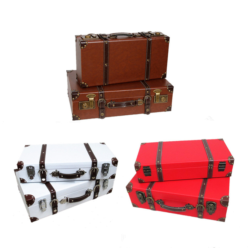 复古手提箱木箱老式皮箱拍摄道具箱店铺橱窗装饰模型陈列摆件家居