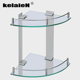 卫生间太空铝玻璃置物架两层浴室架化妆台双层三角平台厕所转角架