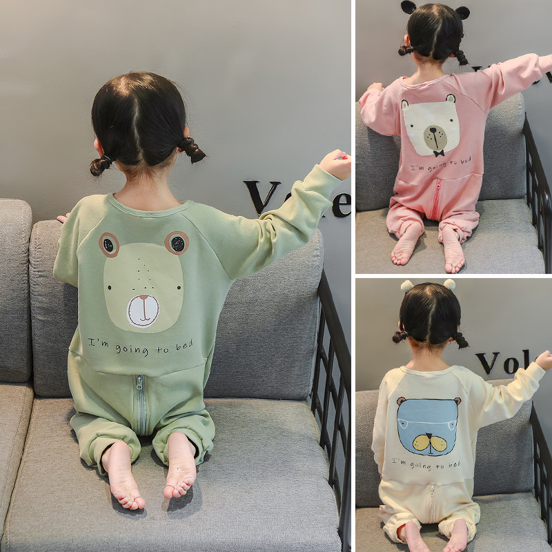 宝宝连体睡衣春秋纯棉2夏季儿童长袖1岁女童家居服秋冬0婴儿睡袋3