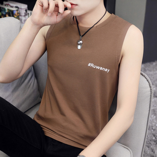 修身 夏季 潮流帅气背A心纯棉坎肩运动健身薄款 T恤男个性 上衣服 无袖
