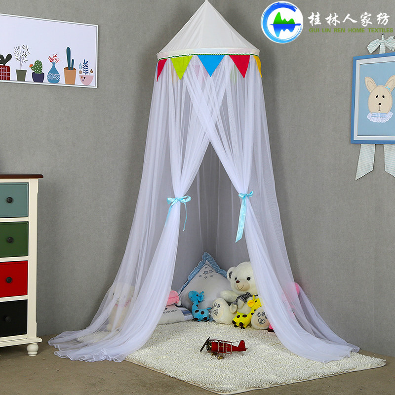 男女小孩子儿童节生日礼物diy个性卡通吊顶圆顶蚊帐1.2 1.5米床